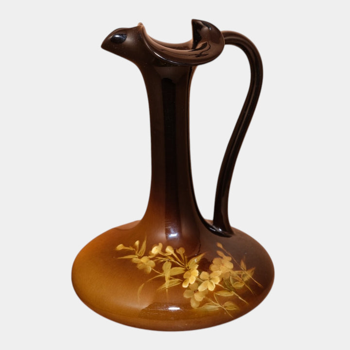 Weller Louwelsa 1900s Art Pottery Floral Leaves Decorated Ewer Pitcher - Just Art Pottery