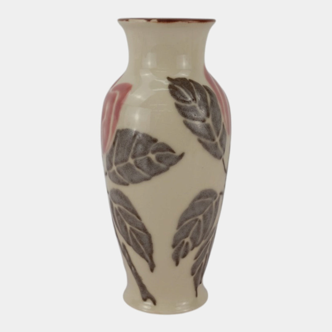 Rookwood 1944 Mid Century Art Pottery Floral White Porcelain Vase 6866 Barrett