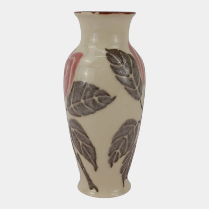 Rookwood 1944 Mid Century Art Pottery Floral White Porcelain Vase 6866 Barrett