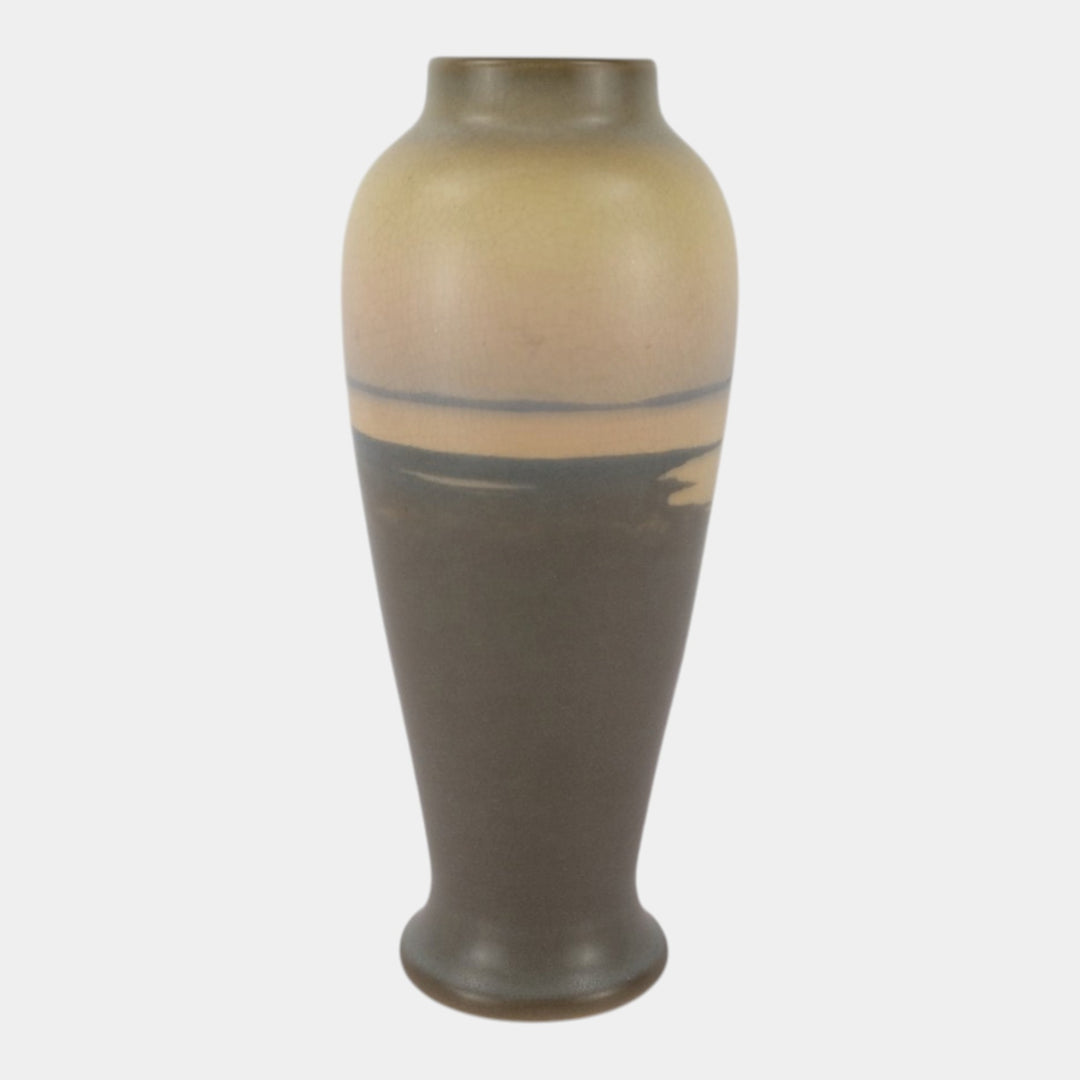 Rookwood 1911 Art Pottery Vellum Sailboat Seascape Ceramic Vase 1667 Coyne - Just Art Pottery