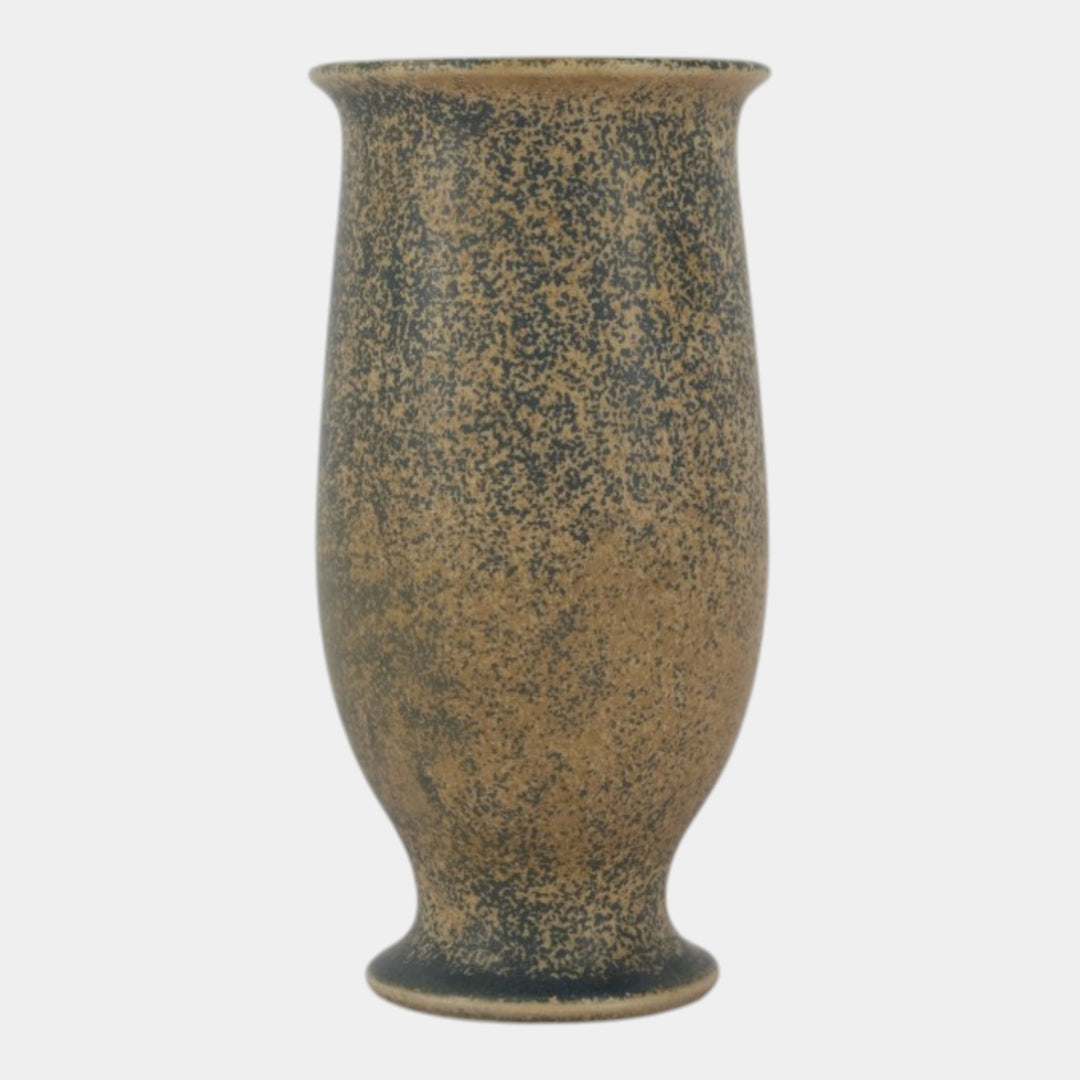 Rookwood 1924 Vintage Arts And Crafts Pottery Speckled Blue Brown Vase 2722 - Just Art Pottery