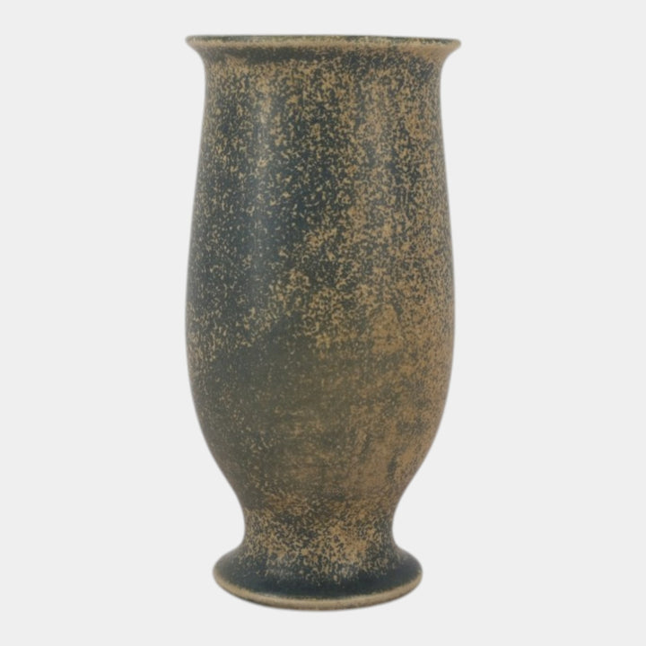 Rookwood 1924 Vintage Arts And Crafts Pottery Speckled Blue Brown Vase 2722 - Just Art Pottery