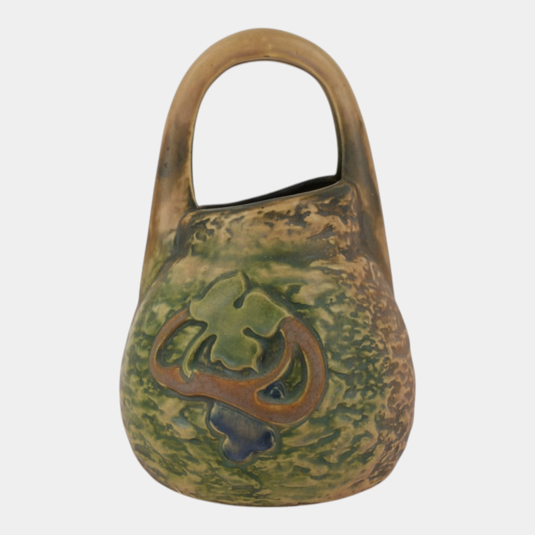 Roseville Imperial I 1921 Vintage Arts And Crafts Pottery Ceramic Basket - Just Art Pottery
