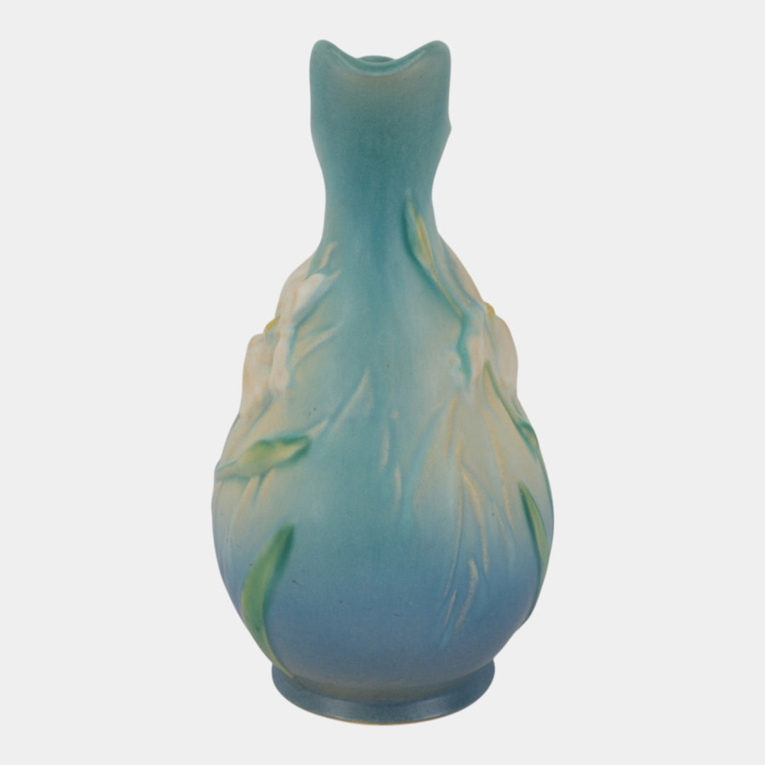 Roseville Iris Blue 1939 Vintage Art Deco Pottery Ceramic Ewer 926-10 - Just Art Pottery