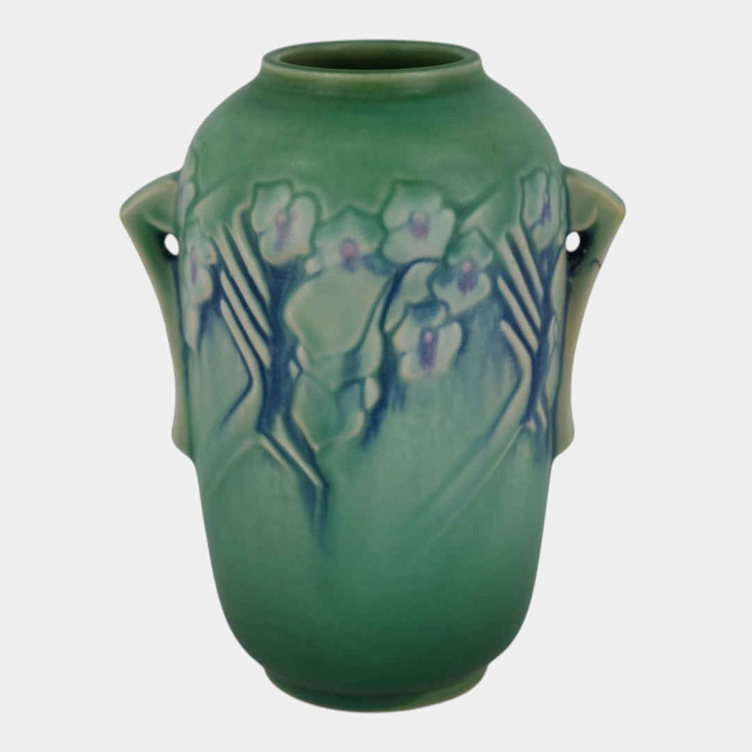 Roseville Clemana Green 1936 Vintage Art Deco Pottery Ceramic Vase 749-6 - Just Art Pottery