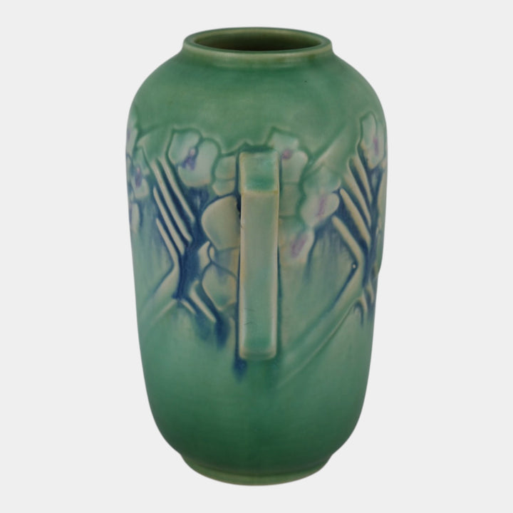 Roseville Clemana Green 1936 Vintage Art Deco Pottery Ceramic Vase 749-6 - Just Art Pottery