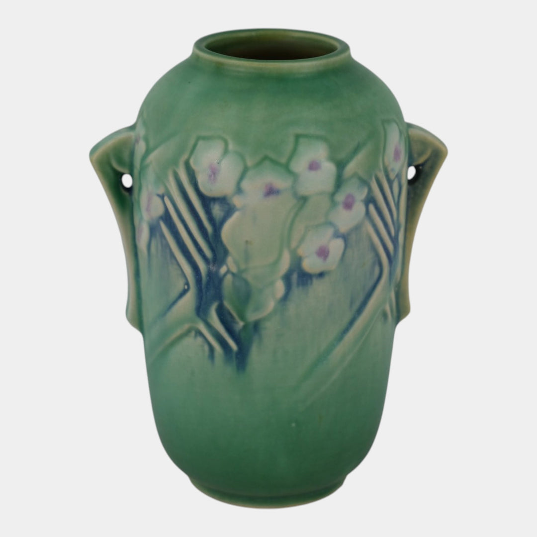 Roseville Clemana Green 1936 Vintage Art Deco Pottery Ceramic Vase 749-6 - Just Art Pottery