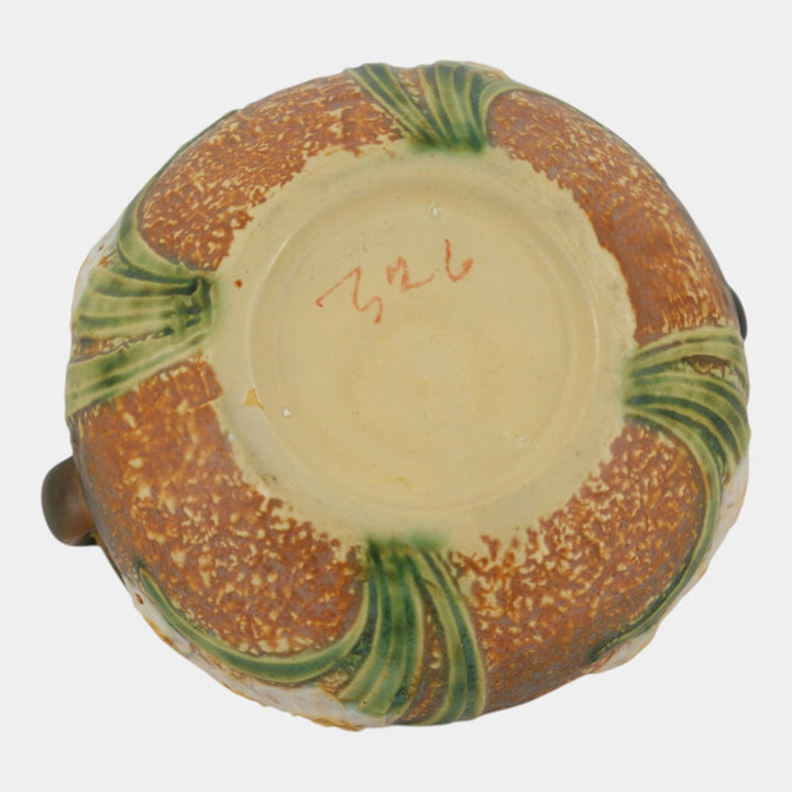 Roseville Jonquil 1931 Vintage Arts And Crafts Pottery Ceramic Basket 325-6 - Just Art Pottery