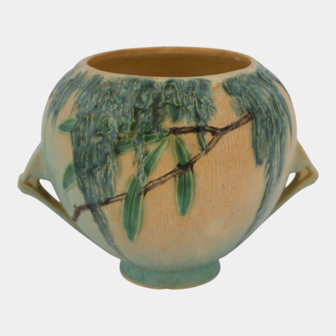 Roseville Moss Tan 1936 Vintage Art Deco Pottery Ceramic Bowl 290-6 - Just Art Pottery