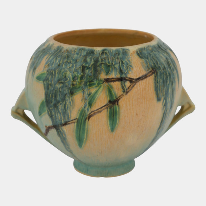 Roseville Moss Tan 1936 Vintage Art Deco Pottery Ceramic Bowl 290-6 - Just Art Pottery