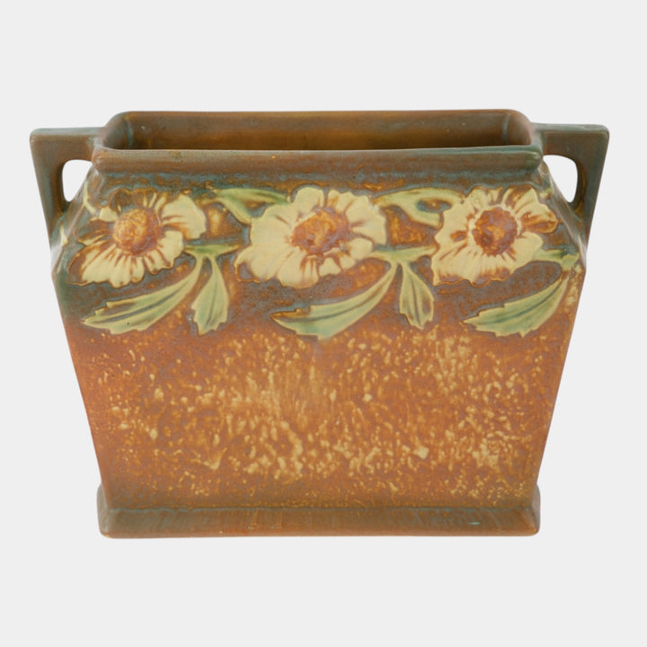 Roseville Dahlrose 1928 Vintage Arts & Crafts Ceramic Pillow Vase 358-8