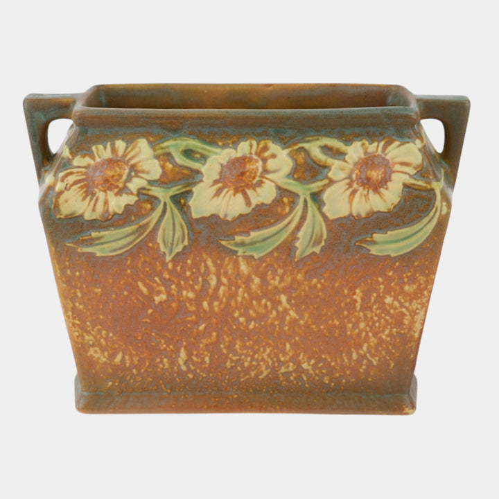 Roseville Dahlrose 1928 Vintage Arts & Crafts Ceramic Pillow Vase 358-8