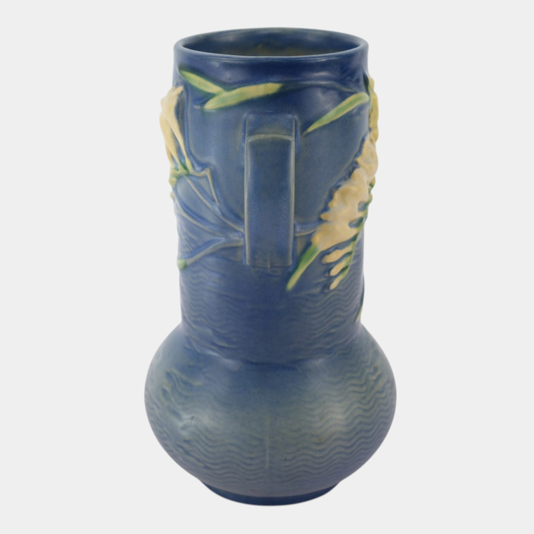 Roseville Freesia Blue 1945 Mid Century Modern Pottery Ceramic Vase 126-10