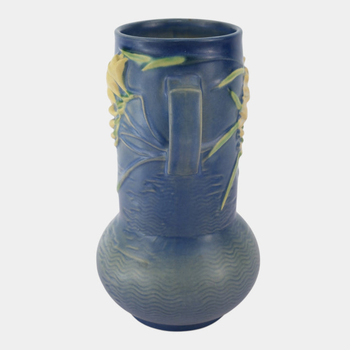 Roseville Freesia Blue 1945 Mid Century Modern Pottery Ceramic Vase 126-10