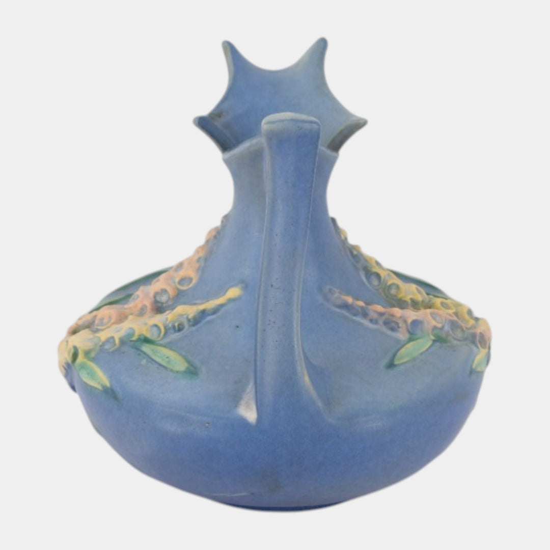Roseville Foxglove Blue 1942 Vintage Art Deco Pottery Ceramic Ewer 4-6
