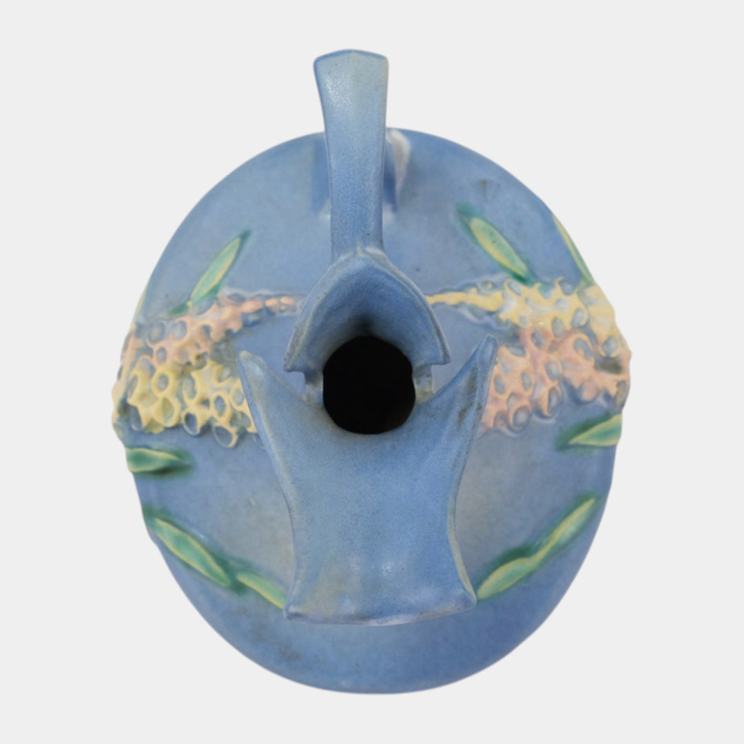 Roseville Foxglove Blue 1942 Vintage Art Deco Pottery Ceramic Ewer 4-6