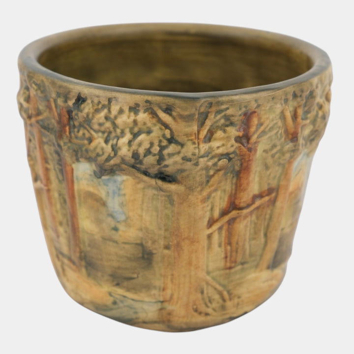 Weller Forest 1920s Art Pottery Scenic Landscape Ceramic Jardiniere Planter