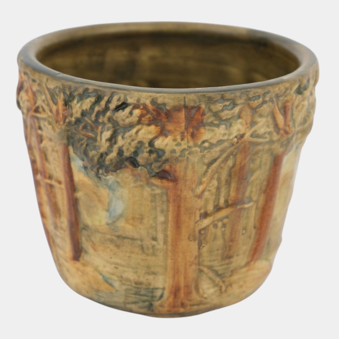 Weller Forest 1920s Art Pottery Scenic Landscape Ceramic Jardiniere Planter
