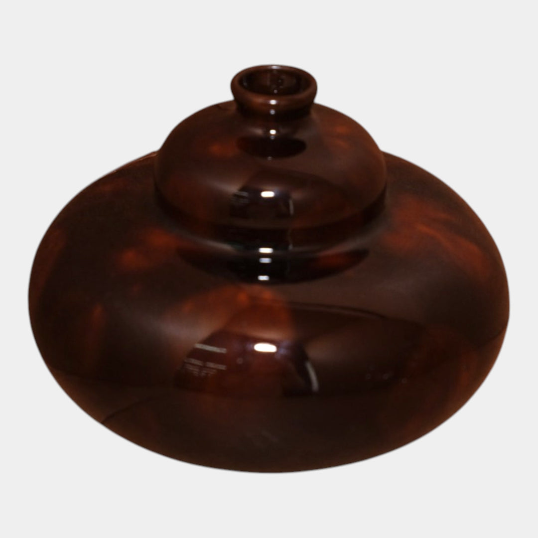 Weller Dickens Ware 1900s Art Pottery Brown Floral Ceramic Bulbous Vase