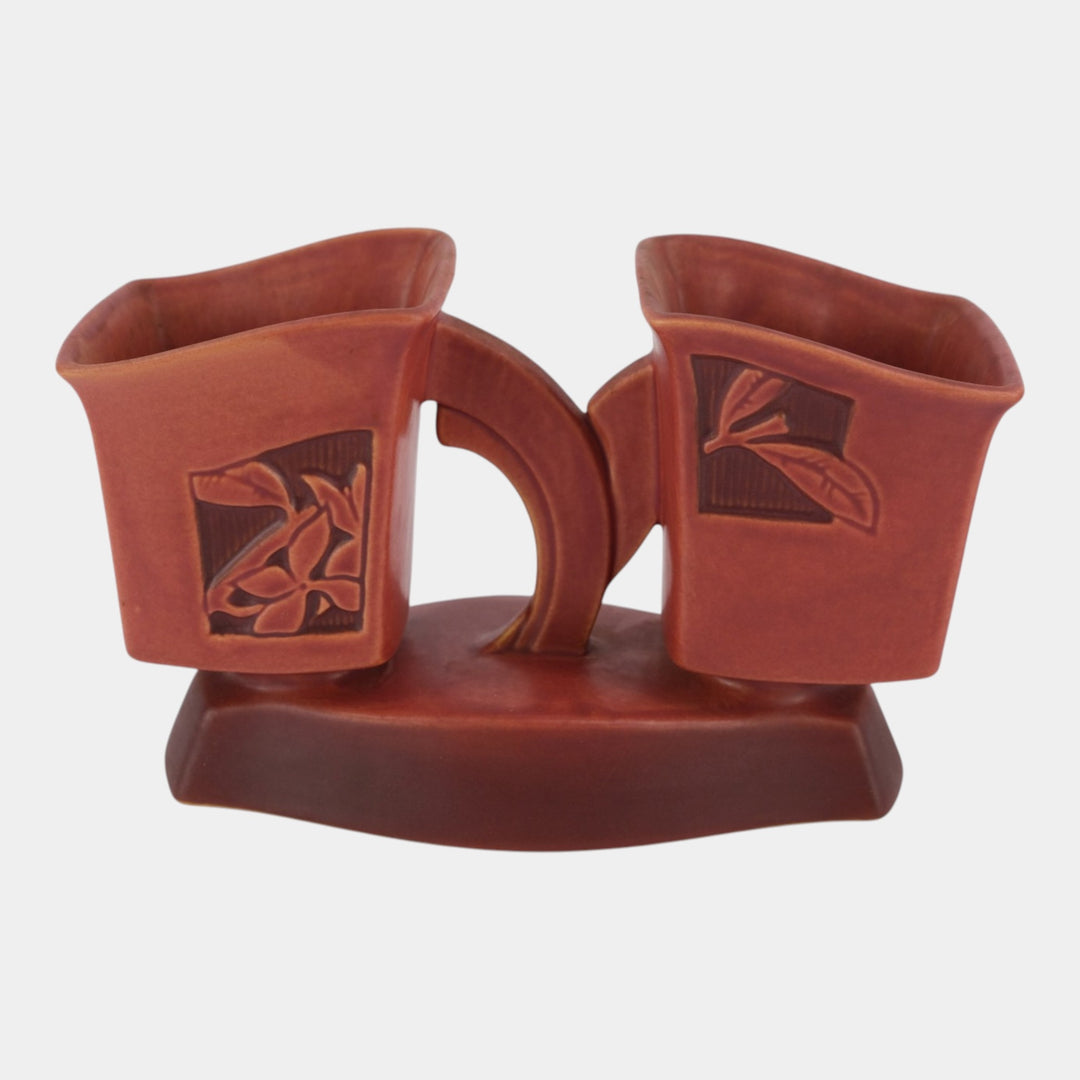 Roseville Silhouette Red 1950 Mid Century Modern Pottery Planter 757-9 - Just Art Pottery