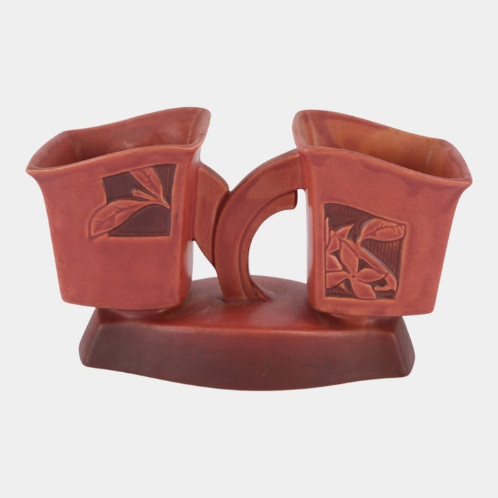 Roseville Silhouette Red 1950 Mid Century Modern Pottery Planter 757-9 - Just Art Pottery