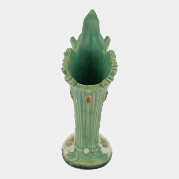 Weller Ardsley 1920s Vintage Art Pottery Green Lily Ceramic Double Vase