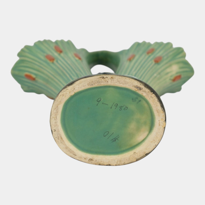 Weller Ardsley 1920s Vintage Art Pottery Green Lily Ceramic Double Vase
