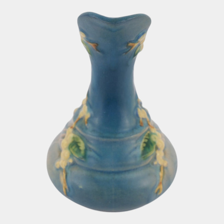 Roseville Snowberry Blue 1947 Vintage Mid Century Modern Pottery Ewer 1TK-6 - Just Art Pottery