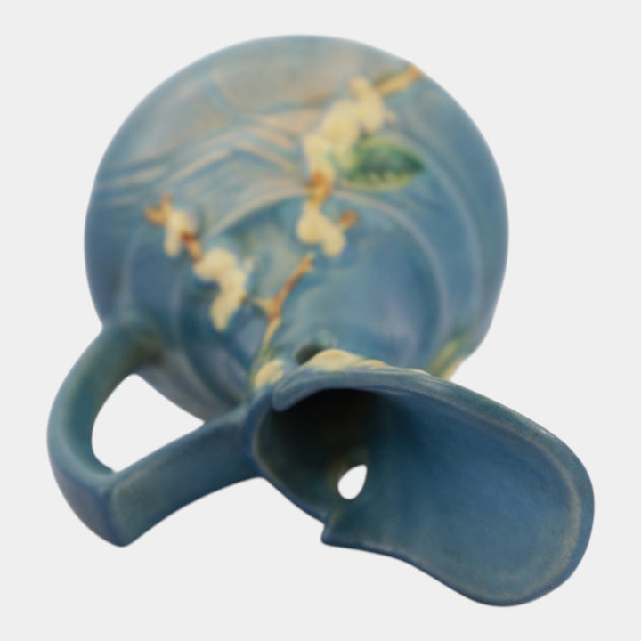 Roseville Snowberry Blue 1947 Vintage Mid Century Modern Pottery Ewer 1TK-6 - Just Art Pottery
