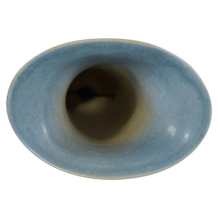 Roseville Pottery Rozane Patterns Mottled Blue Art Deco Vase 10-12