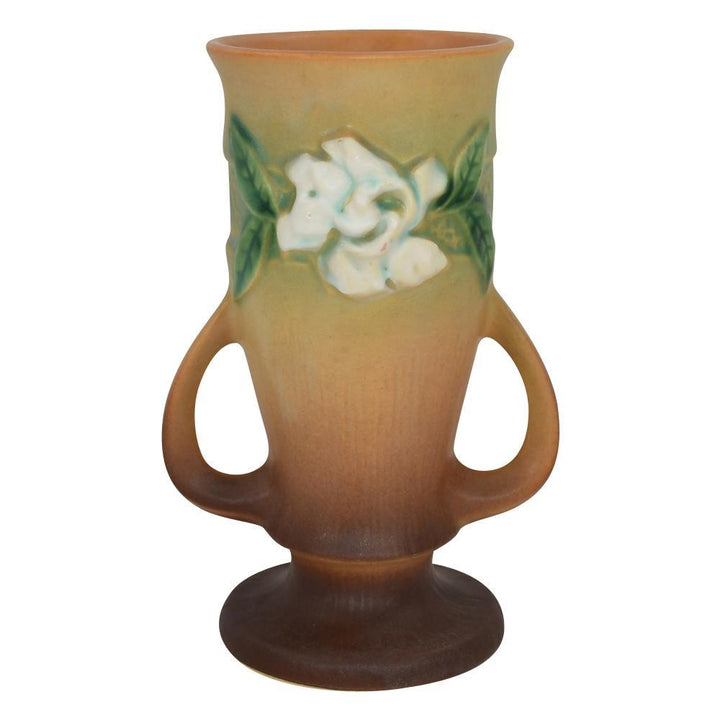 Roseville Pottery Gardenia 1950 Tan Mid Century Modern Vase 682-6