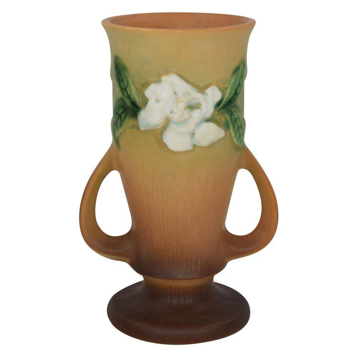 Roseville Pottery Gardenia 1950 Tan Mid Century Modern Vase 682-6