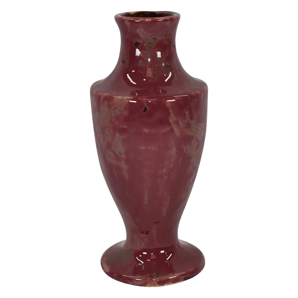 Trapp Studio Pottery Red And Brown Marbleized Hand Thrown Vase