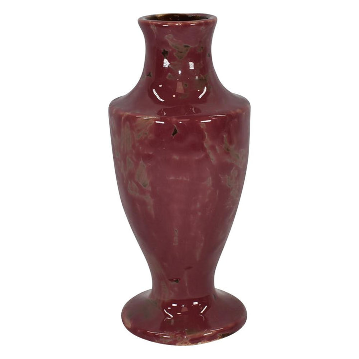 Trapp Studio Pottery Red And Brown Marbleized Hand Thrown Vase