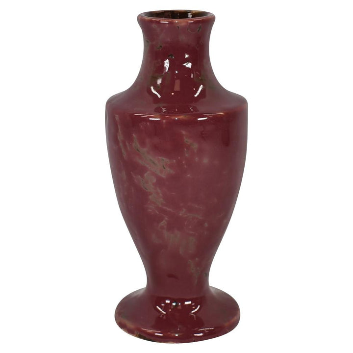 Trapp Studio Pottery Red And Brown Marbleized Hand Thrown Vase