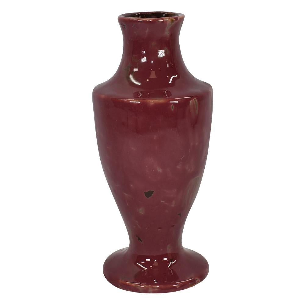Trapp Studio Pottery Red And Brown Marbleized Hand Thrown Vase