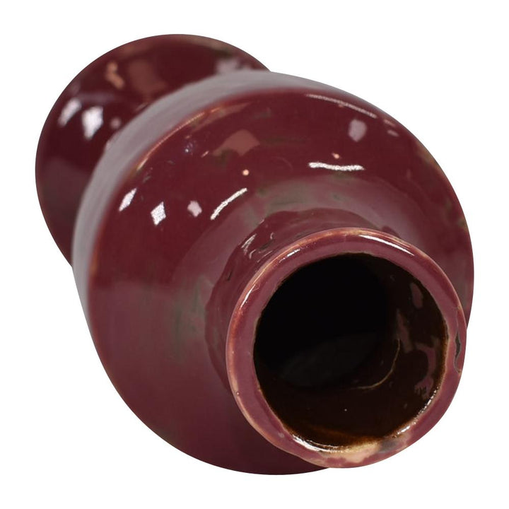 Trapp Studio Pottery Red And Brown Marbleized Hand Thrown Vase