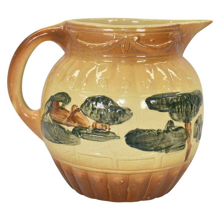 Roseville Early Ware 1910-16 Antique Arts And Crafts Pottery Landscape Pitcher - Just Art Pottery