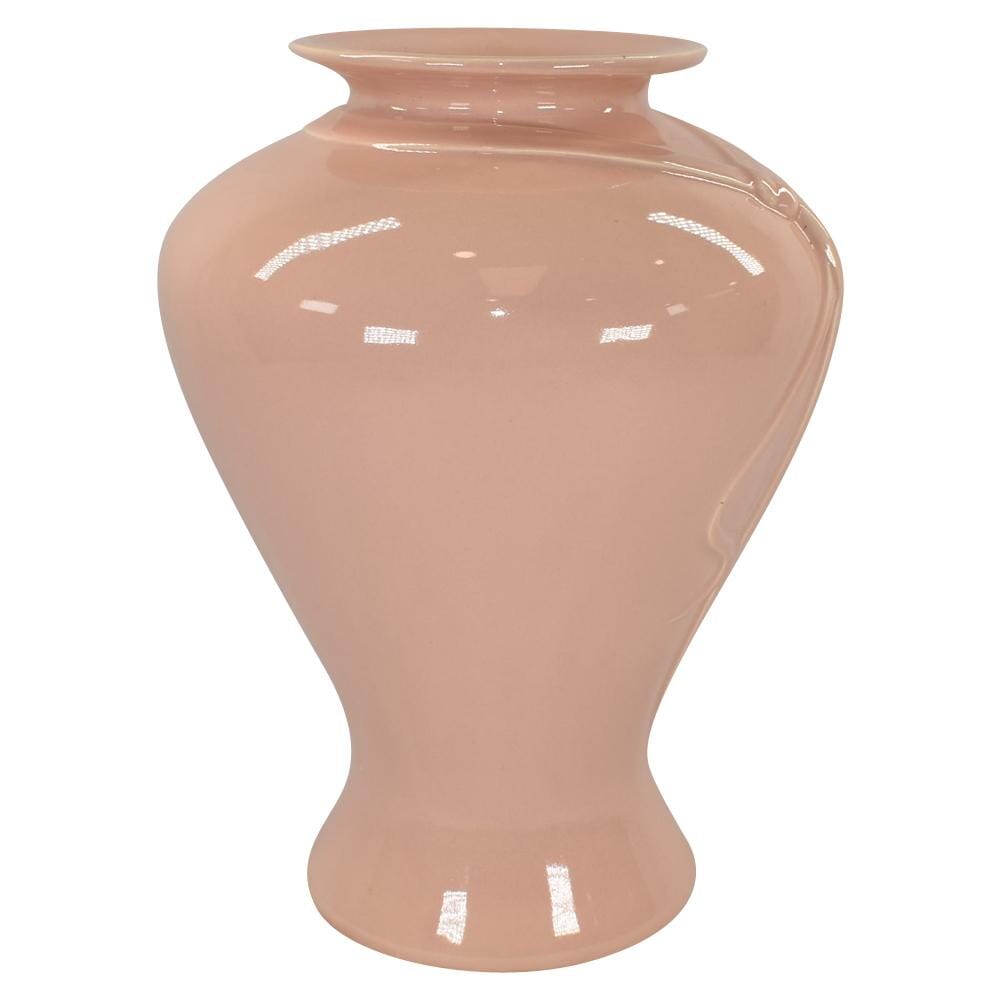 Haeger 1980s Modern Deco Art Pottery Light Pink Ceramic Vase 4404 - Just Art Pottery