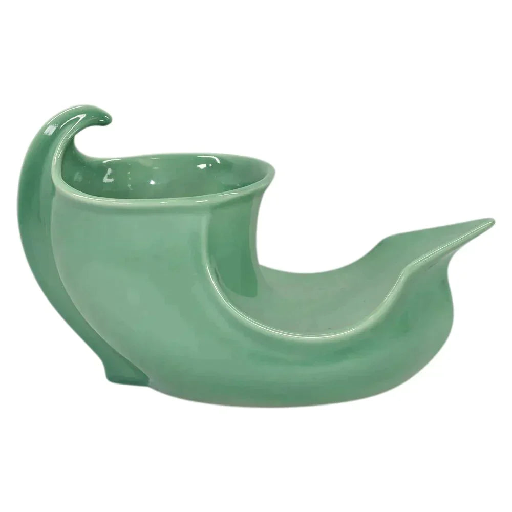 Rookwood Art Pottery 1922 Vintage Art Deco Green Ceramic Boat Shoe Vase 663
