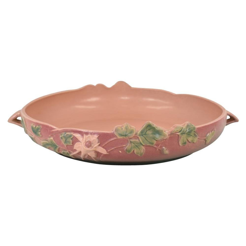 Roseville Columbine 1941 Vintage Art Pottery Pink Ceramic Console Bowl 403-10 - Just Art Pottery