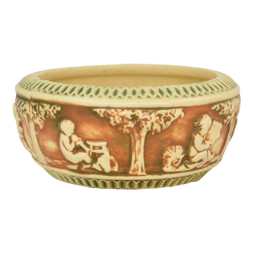 Roseville Donatello 1916 Vintage Antique Art Pottery Ceramic Planter Bowl 227-5 - Just Art Pottery