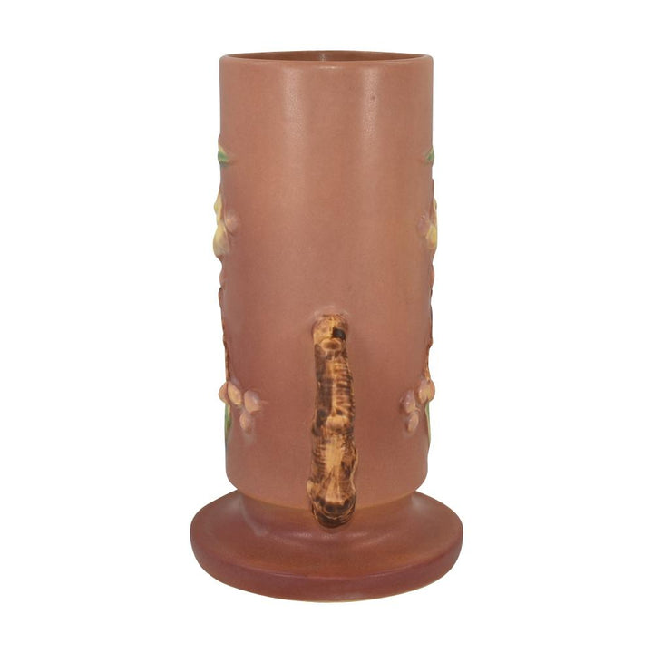 Roseville Apple Blossom Pink 1949 Vintage Mid Century Modern Pottery Vase 387-9
