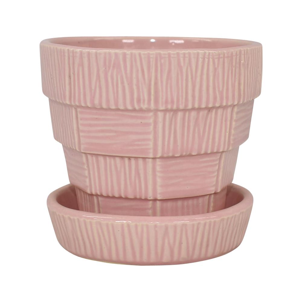 McCoy 1953 Vintage Mid Century Modern Art Pottery Pink Flower Pot Planter 19-4