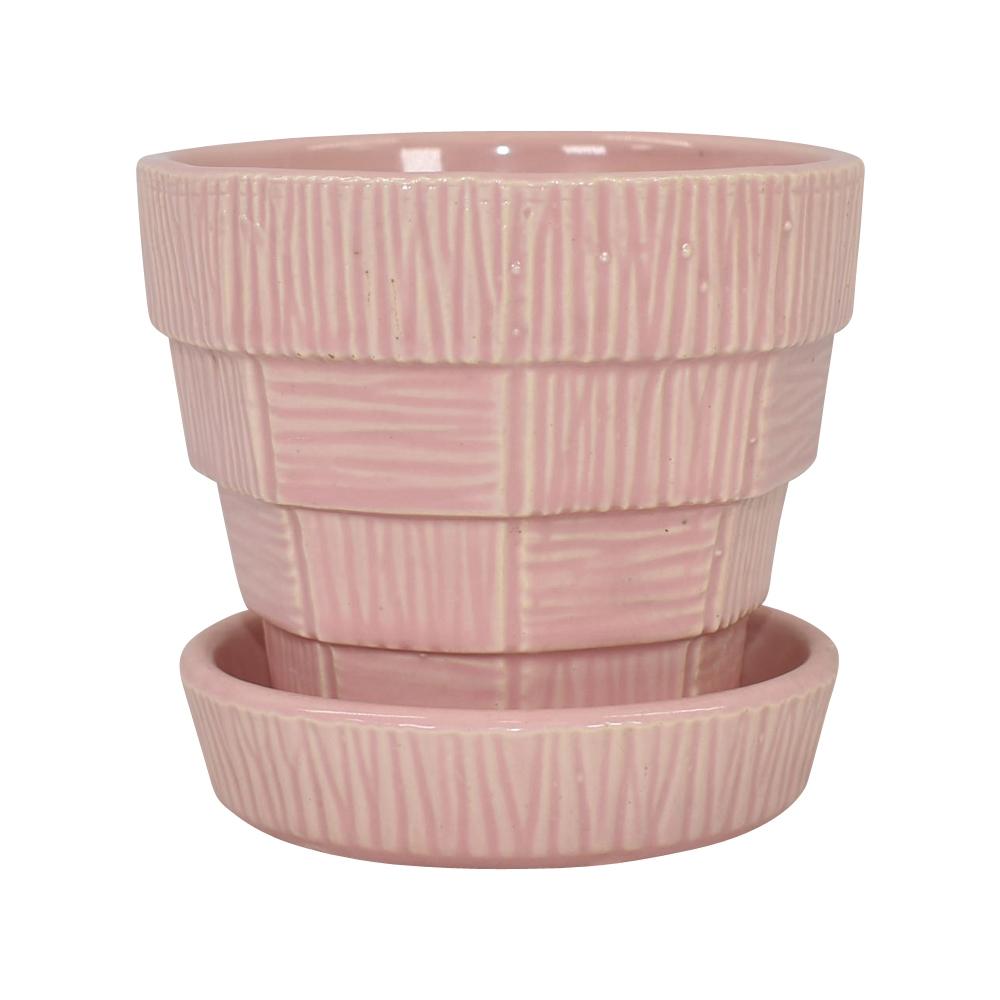 McCoy 1953 Vintage Mid Century Modern Art Pottery Pink Flower Pot Planter 19-4