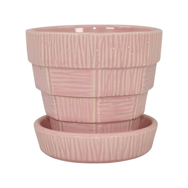 McCoy 1953 Vintage Mid Century Modern Art Pottery Pink Flower Pot Planter 19-4