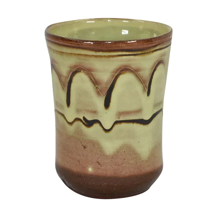 Ray Finch Winchcombe Studio Art Pottery Vintage Brown Earthenware Vase Cup