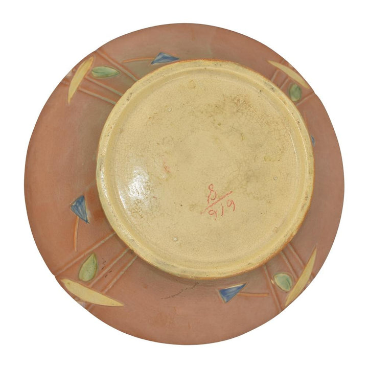 Roseville Futura Tan 1928 Vintage Art Deco Pottery Jardiniere For Pedestal 616-8 - Just Art Pottery
