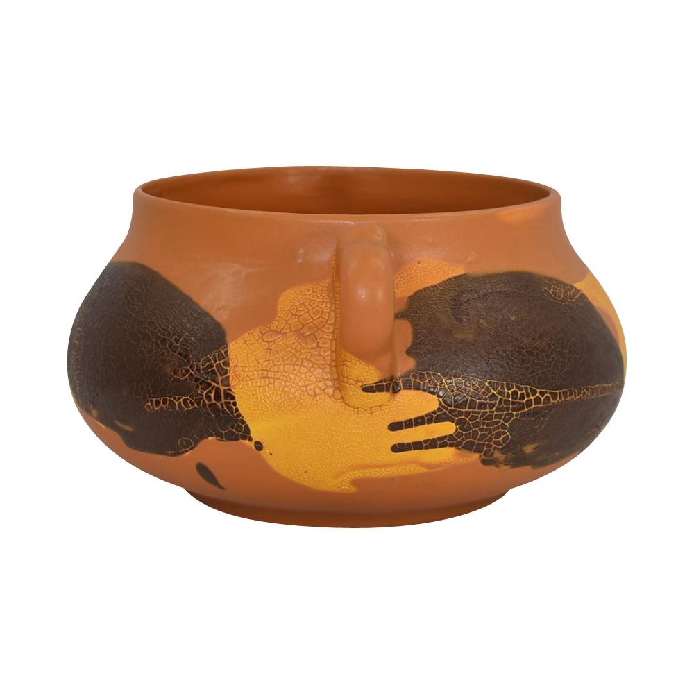 Royal Haeger 1970s Mid Century Modern Pottery Earth Wrap Orange Planter 8207 - Just Art Pottery