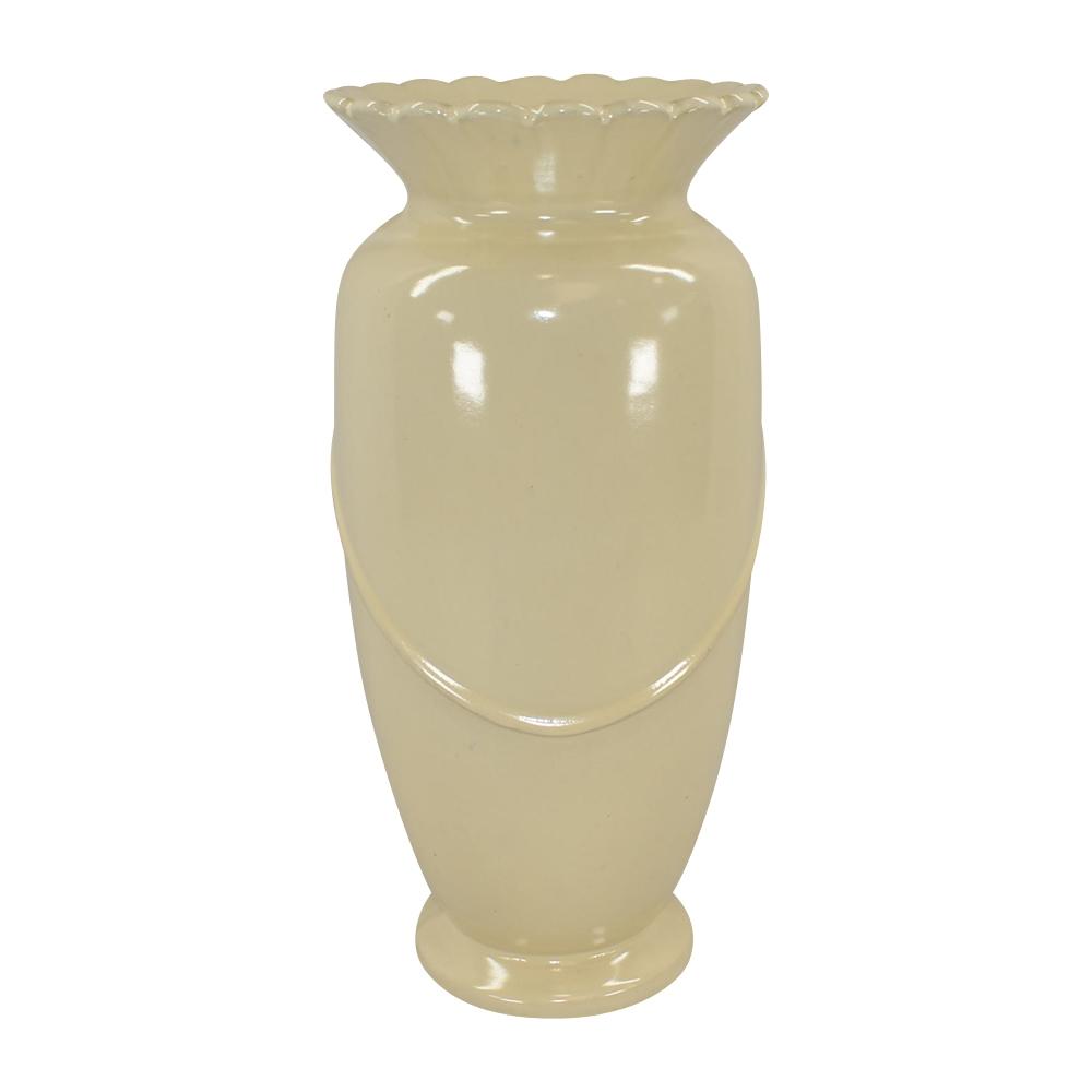 Weller Darsie 1935 Vintage Art Pottery Ivory Cord And Tassel Ceramic Vase